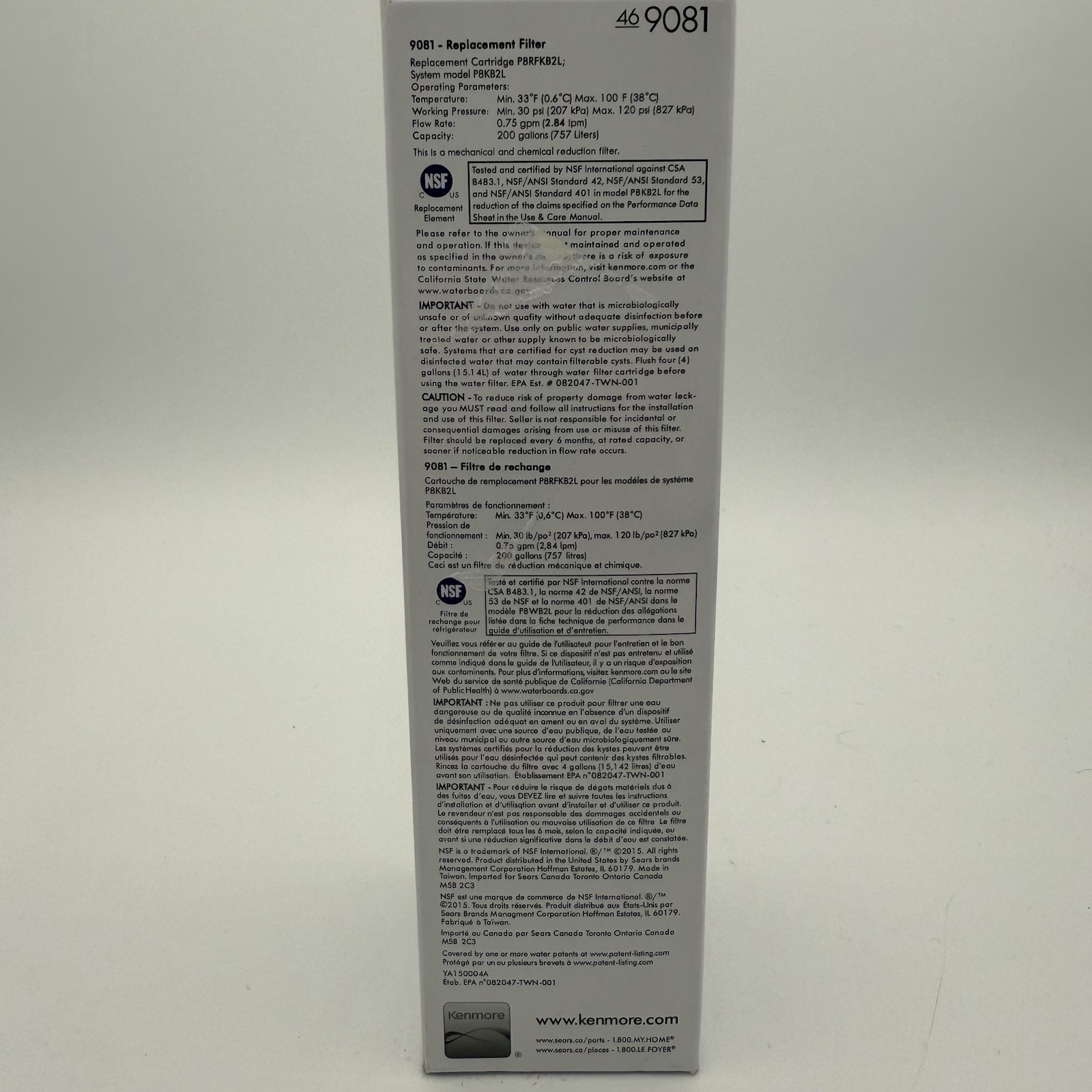 Kenmore 9081 Replacement Refrigerator Water Filter 46-9081 46-9930 Brand New