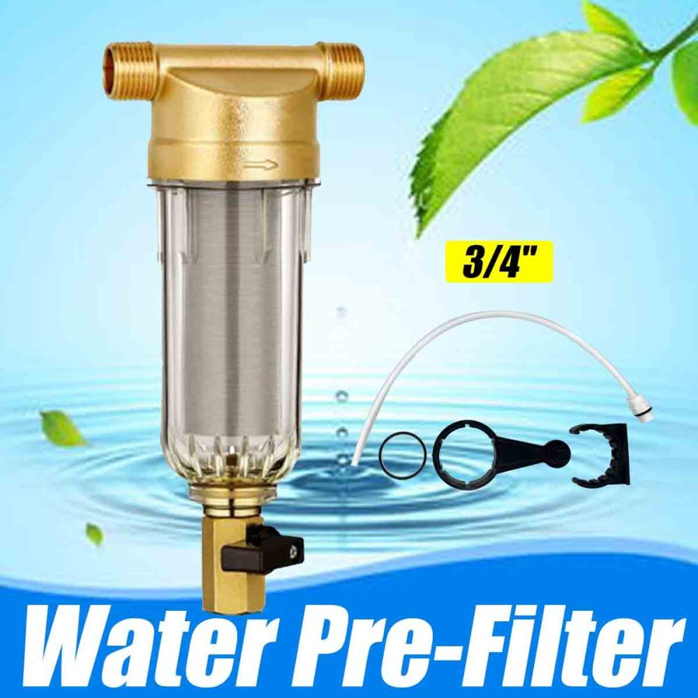 3/4″ Reusable Whole House Sediment Water Filter Spin Down Home Filtration System