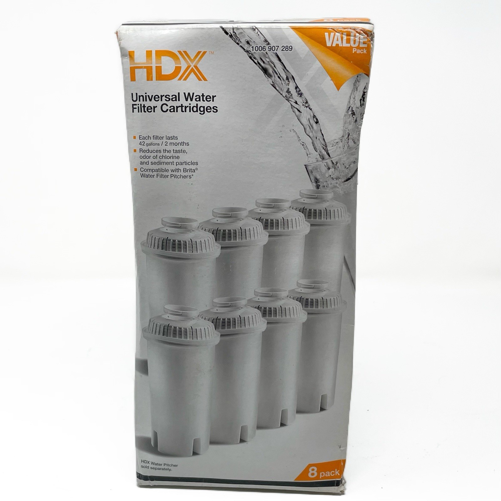 HDX Water Pitcher Replacement Water Filter Cartridges, BPA Free (8-Pack)