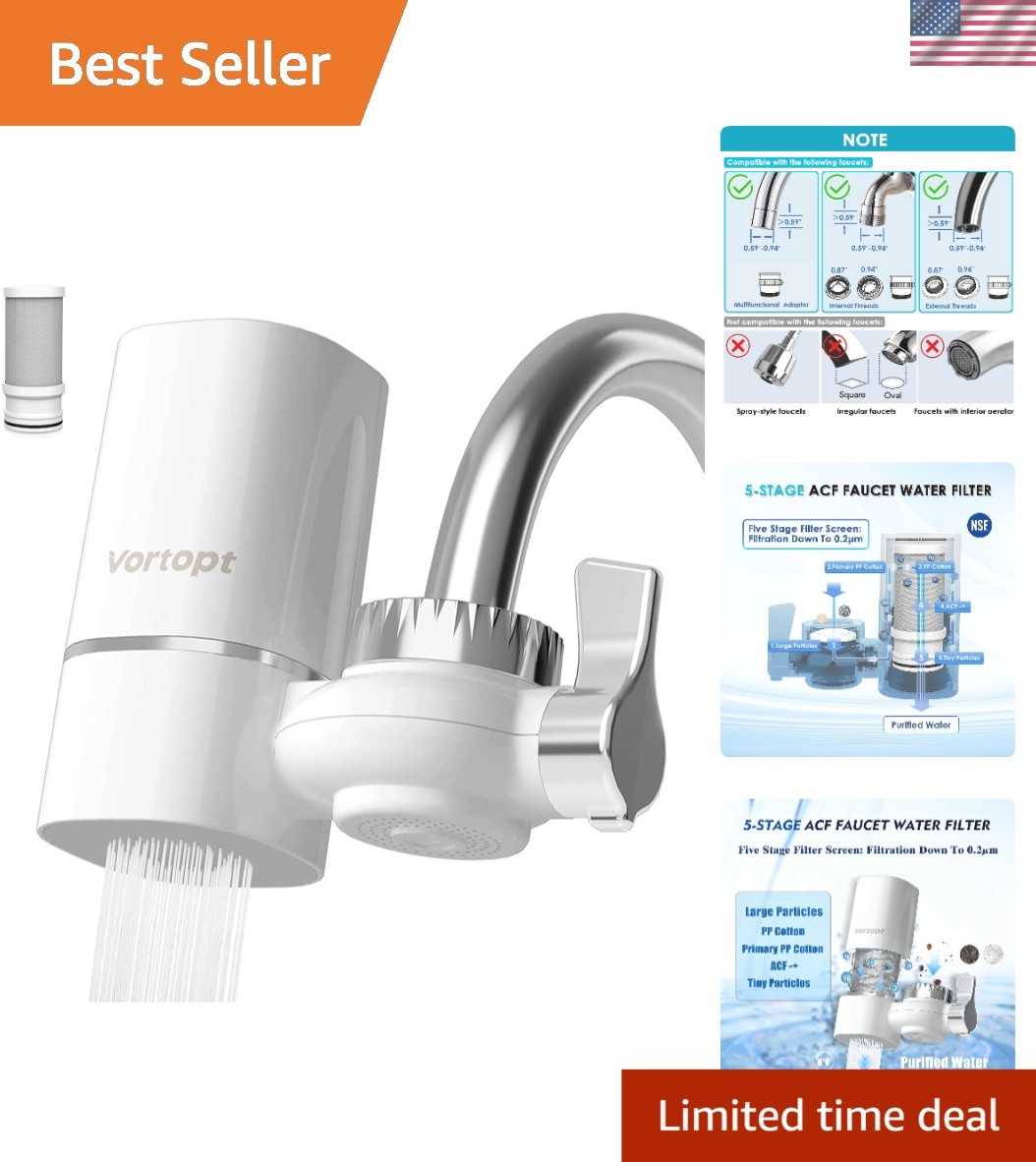 NSF Certified faucet water filter – 400 Gallons Rapid Flow, Easy Install System