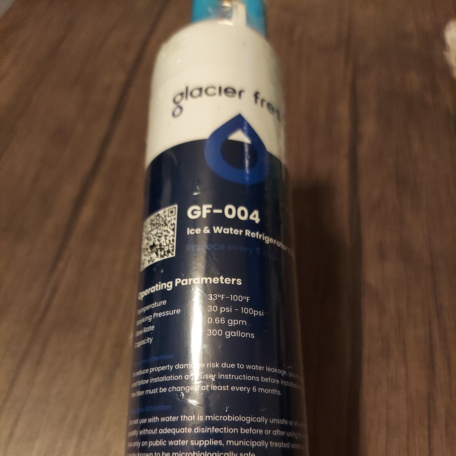 1 Pack Glacier Fresh GF-004 Ice Water Refrigerator Filter 300 gal – New Sealed