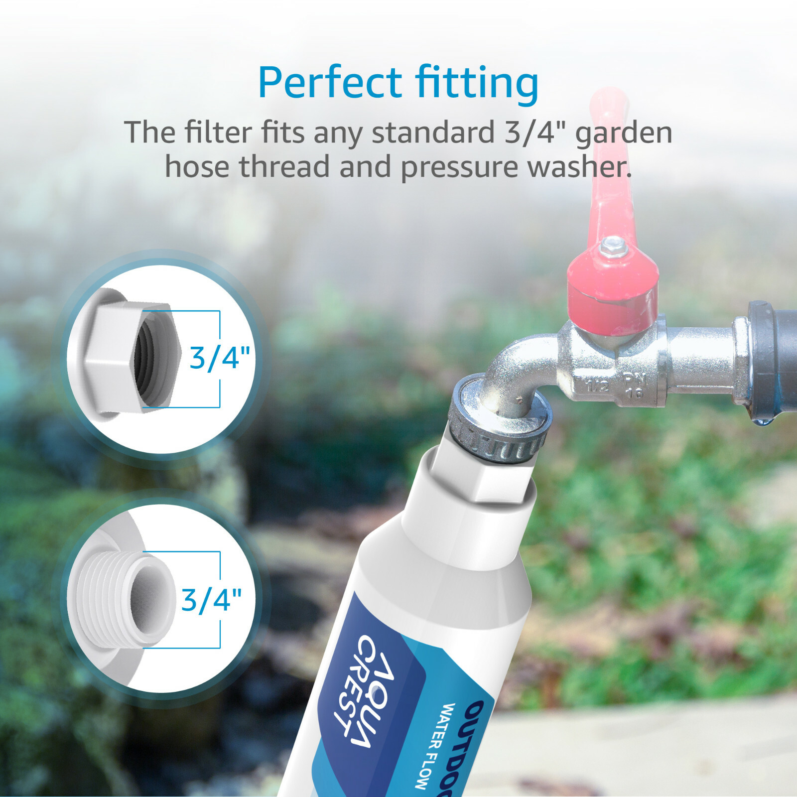 Inline Water Filter Soften Water for Car Washing Window & Yard Cleaning 2 Pack