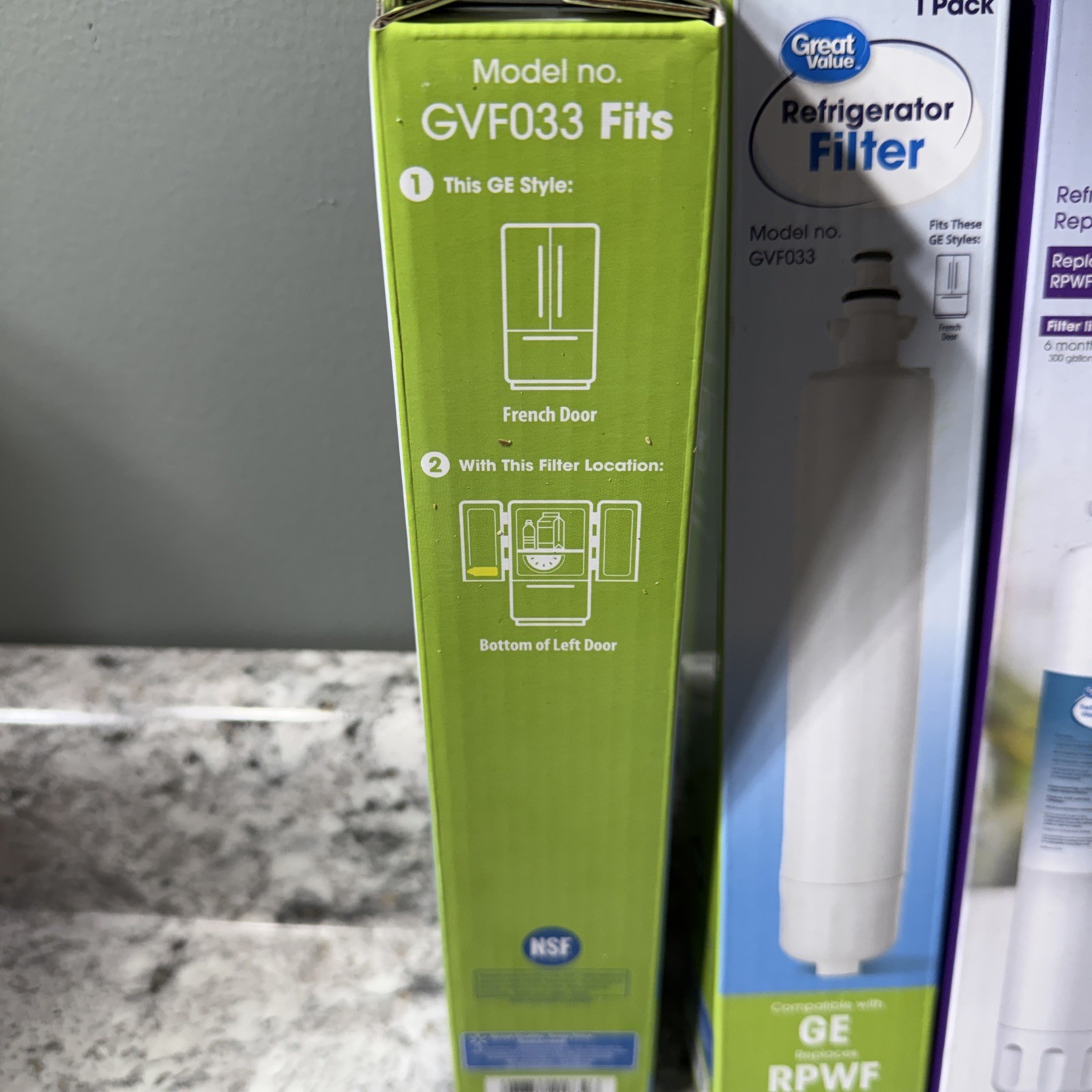 Ge Model RPWF 6months 200 gal (4) Great Value Refrigerator Water Filter Replaces
