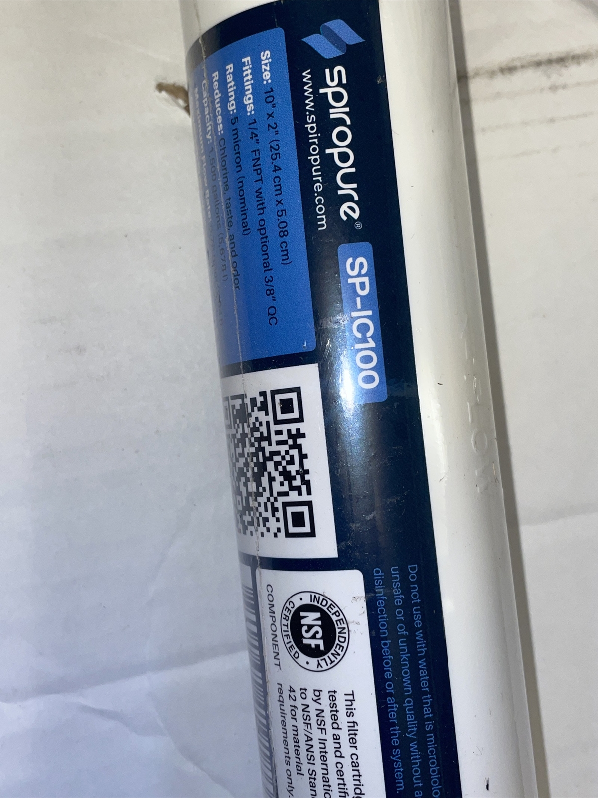 spiropure sp iC100A Ice Maker Inline Filter – White