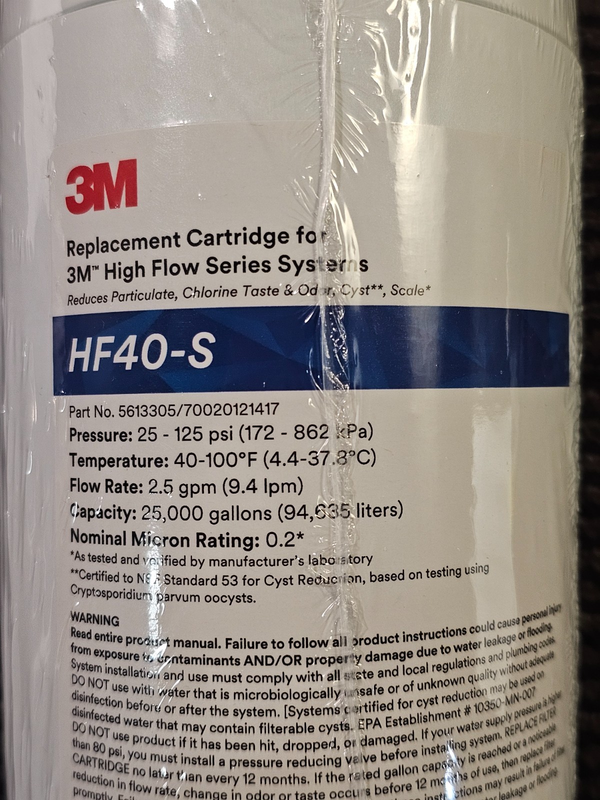 3M 5616203 High Flow Series Filter System 2.1 gpm 3/8 in FNPT ICE140-S