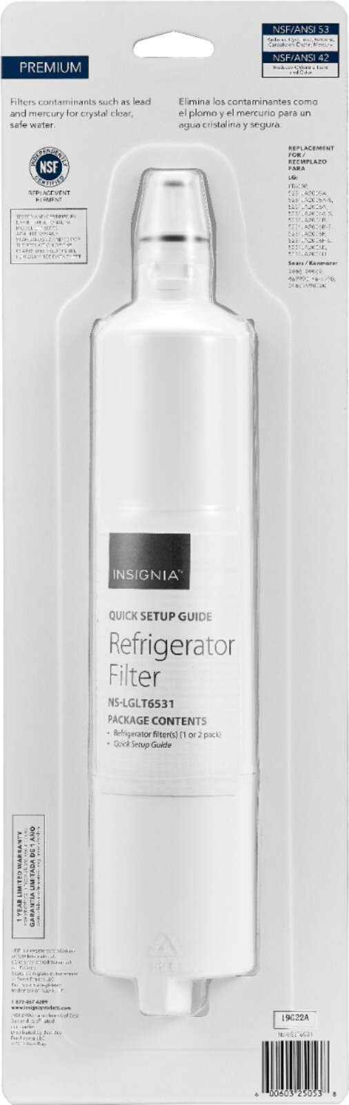 Insignia NSF 53 Water Filter Replacement for LG Refrigerator LT600P 5231JA2005A