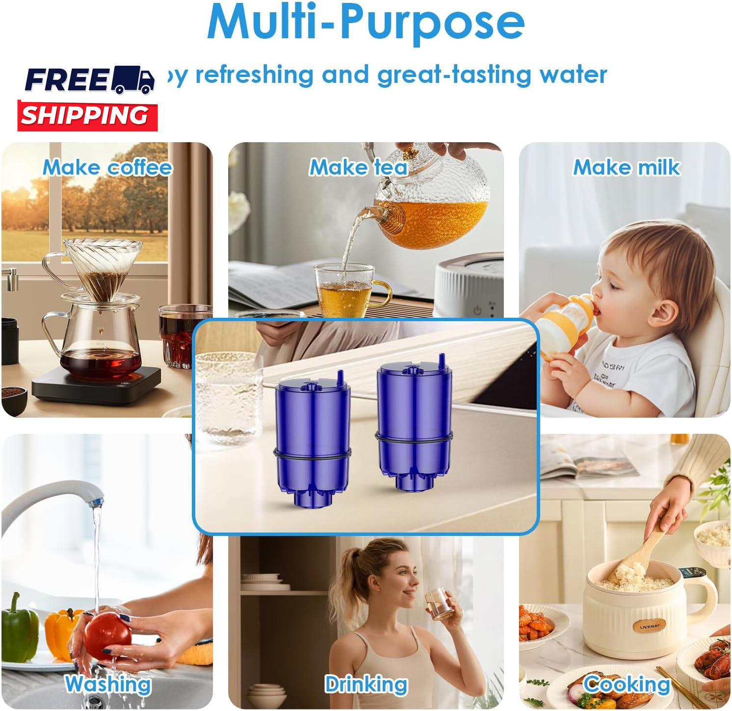 Faucet Water Filter Replacement Fit for All PUR for PUR plus Faucet Filtration