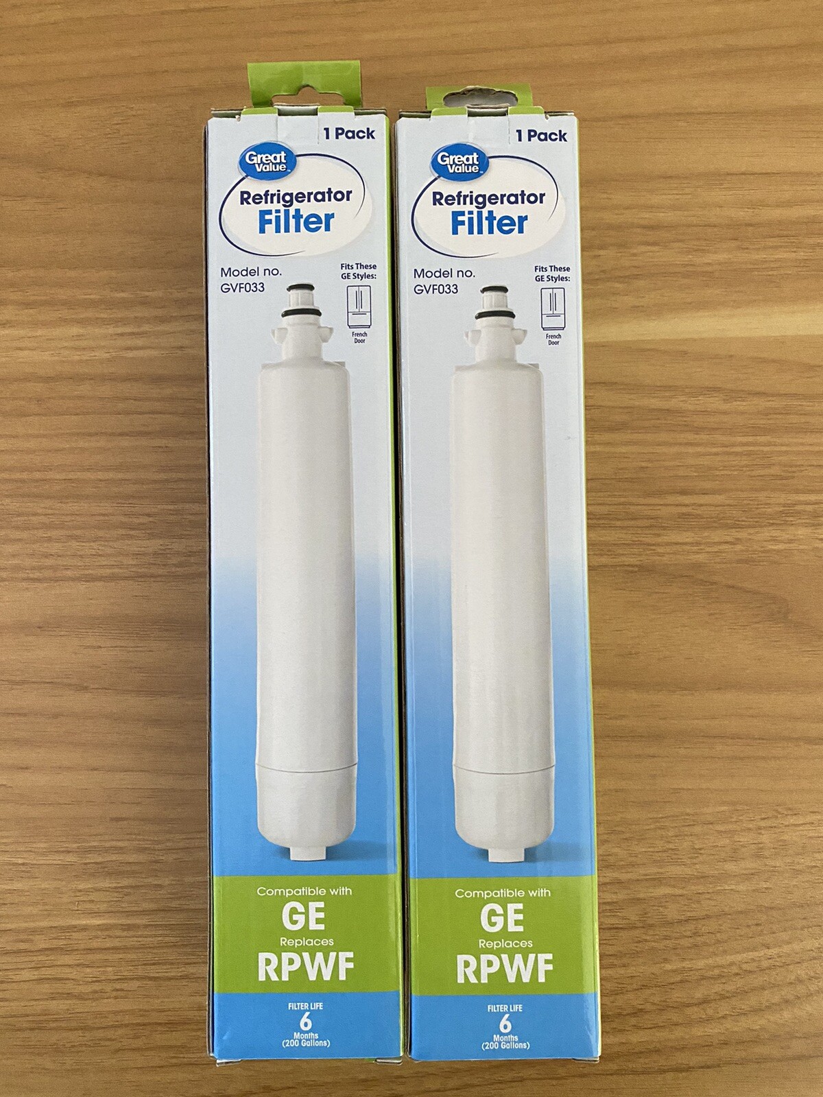 (2) Great Value Refrigerator Water Filter Replaces GE Model RPWF 6months 200 gal
