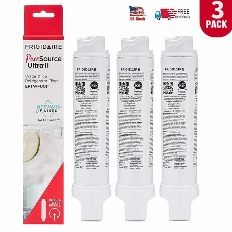 3PACK Frigidaire EPTWFU01 Pure Source Ultra II Refrigerator Water Filter
