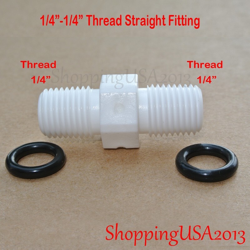 10 Pcs 1/4″-1/4″ Dual Male Straight Fitting Connector For Water Filter Housing