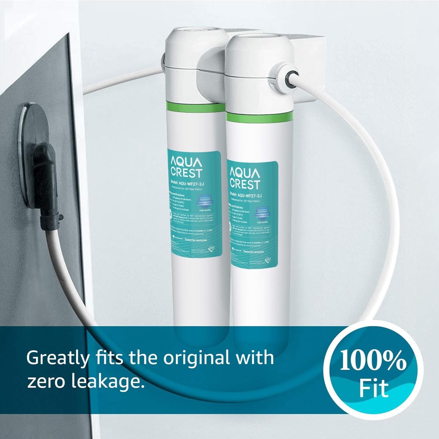 AQUA CREST FQK2J Under Sink Water Filter, Replacement for GE FQK2J