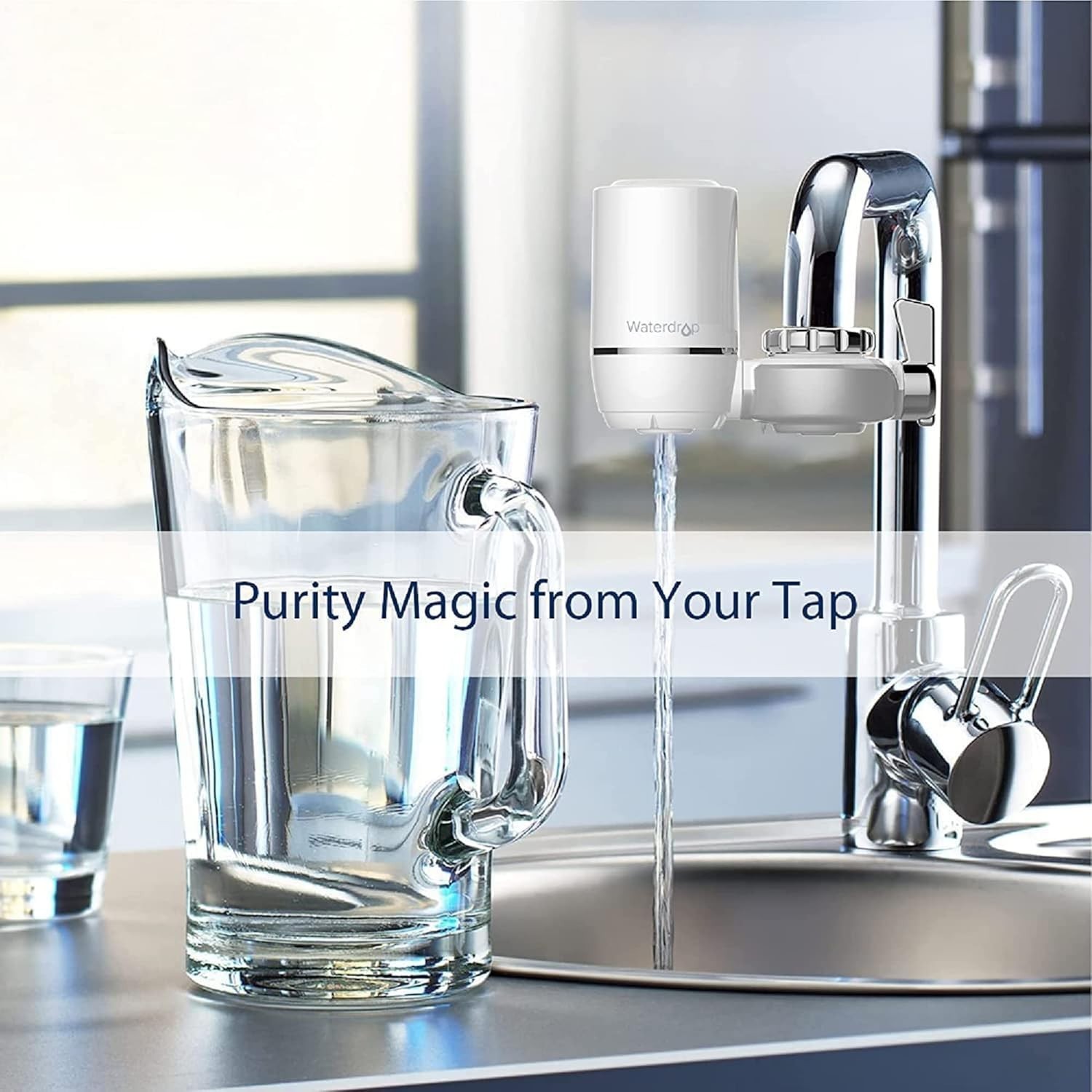 Replacement Faucet Water Filter 3 Count Pack Activated Carbon Fiber 9 Life