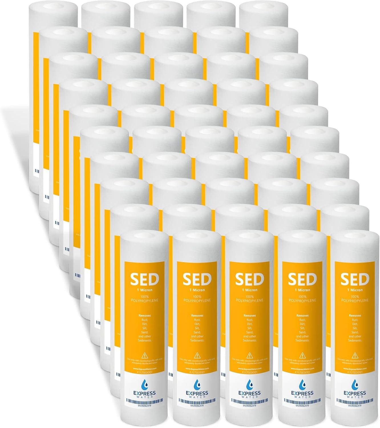 Express Water 1 Micron Replacement Sediment Water Filter, 50 Count (Pack of 1)