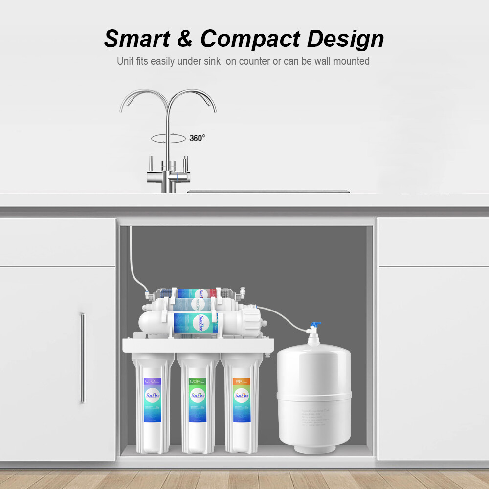 6 Stage 75 GPD Alkaline Reverse Osmosis Under Sink Drinking Water Filter System