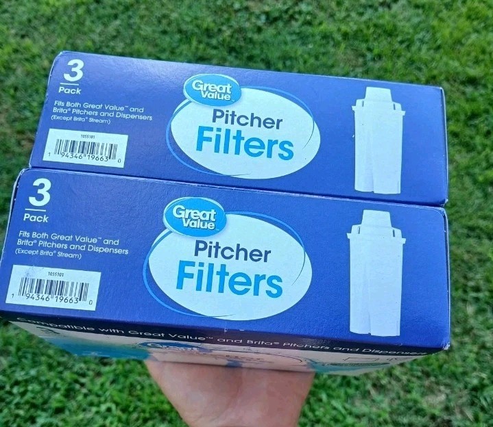 Great Value Water Filters, Fits Great Value & Brita Pitchers Replacement 3 Pack