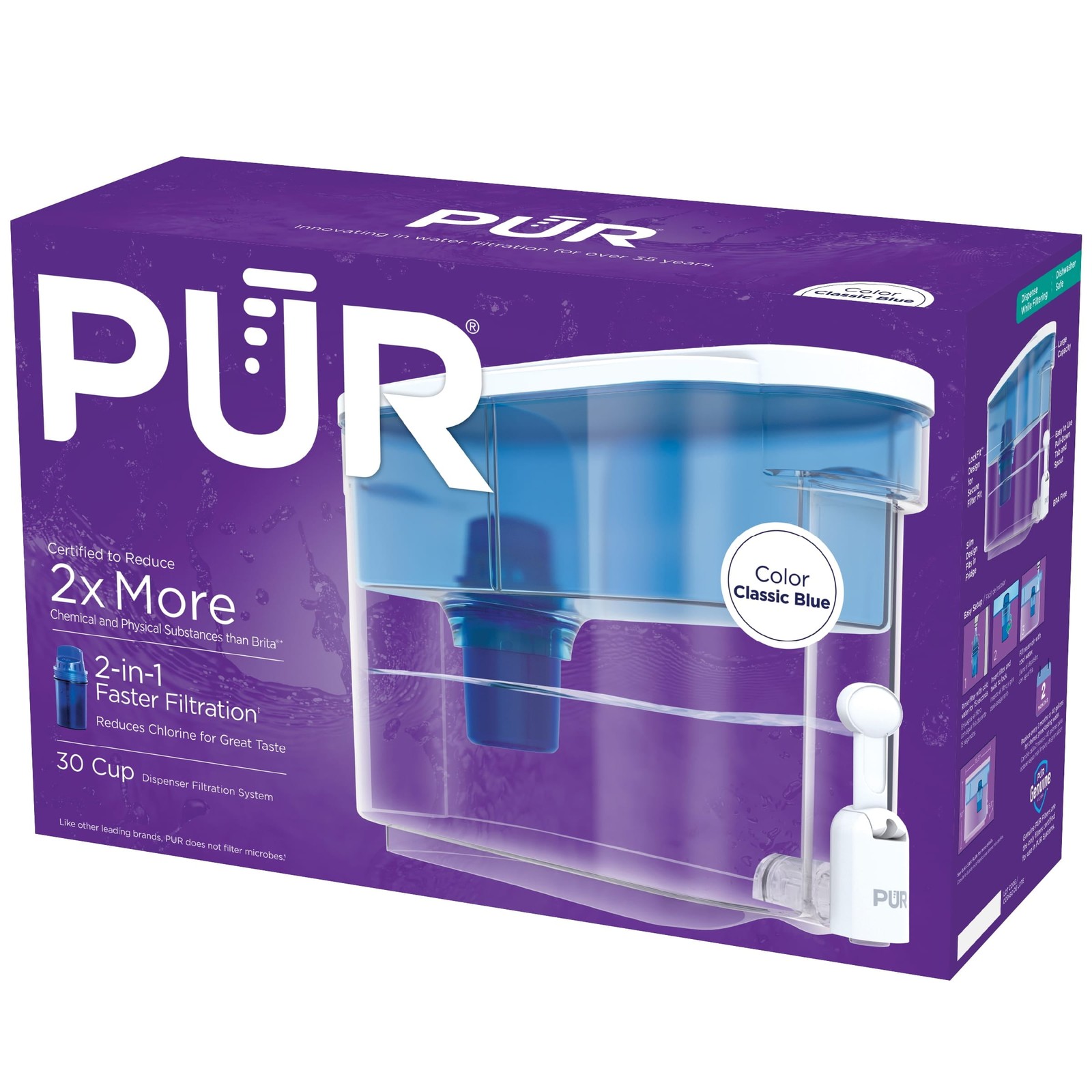 30 Cup Dispenser Filtration System, Blue/White, DS1800Z