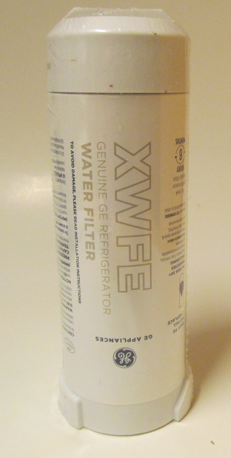GE XWFE replacement refrigerator water filter, new, factory sealed