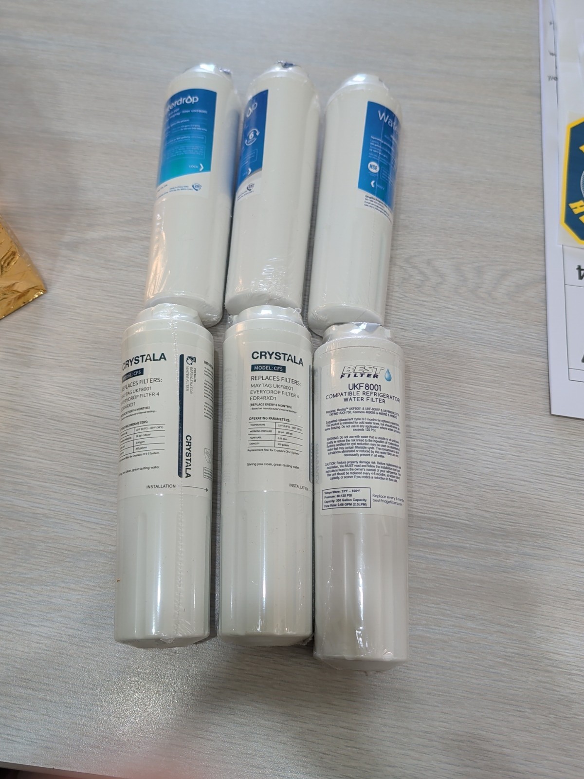 Water filters For Maytag UKF8001 6pack Various Brands