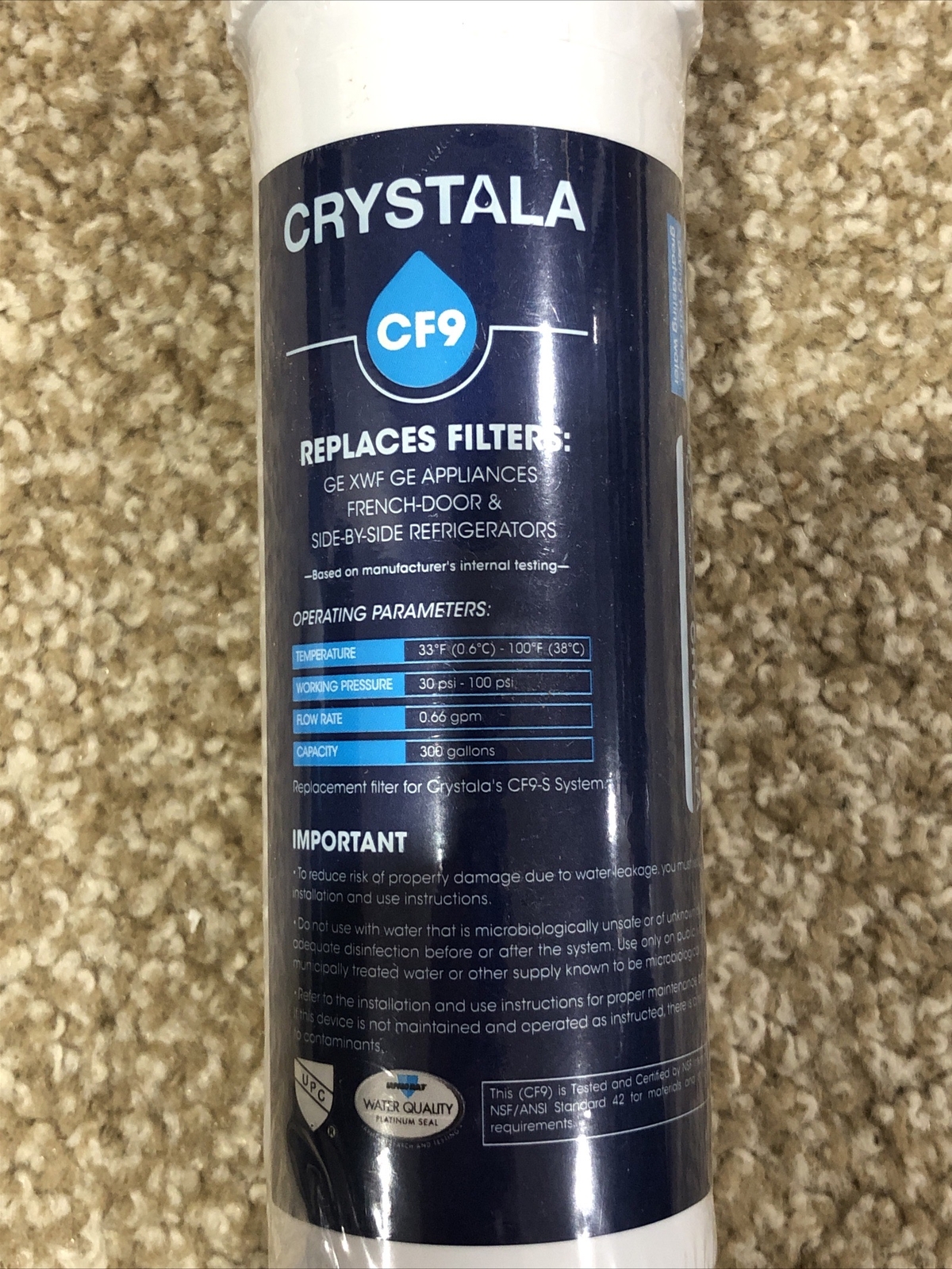 Crystals Replacement Filters For GE Appliances, French-Door &Side-by-Side Fridge
