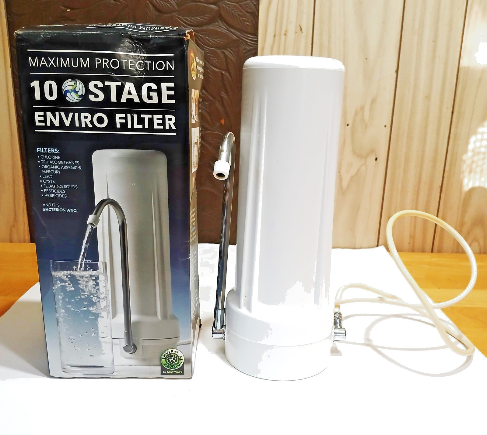 PRE-OWNED. NEW WAVE ENVIRO 10 STAGE PLUS WATER FILTER SYSTEM. NEW GASKET.