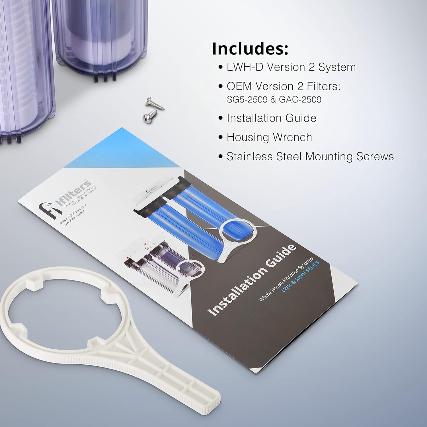 iFilters Whole House Water Filter, 2 Stage, Removes Sediment, CTO, and more, Min