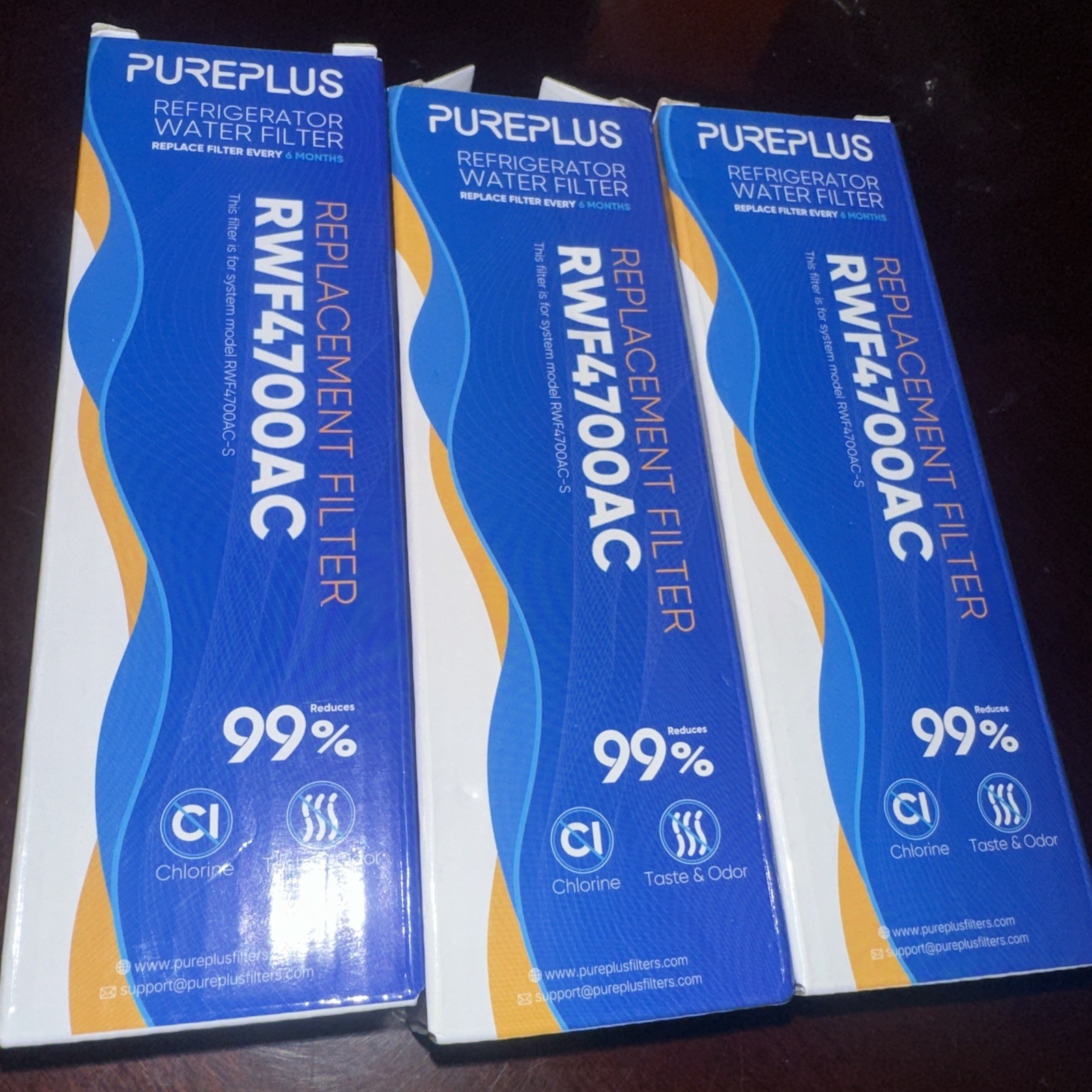 3 Pack Pureplus Refrigerator Water Filter RWF4700AC