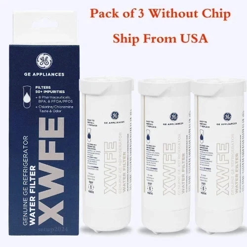 3Pack GE XWFE Refrigerator Replacement Water Filter （Without Chip❗Without Chip❗）