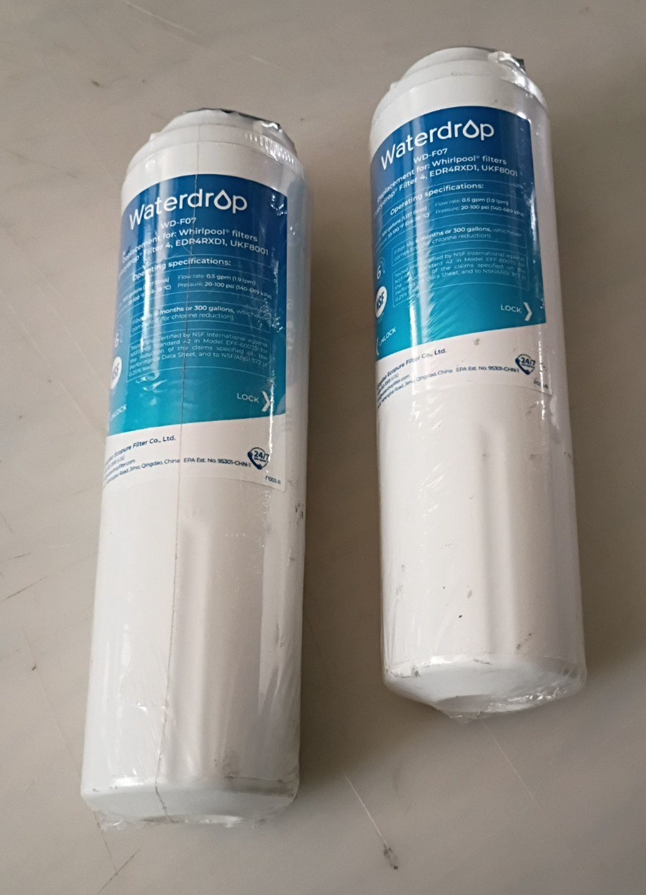 2 Pcs – Waterdrop WD-F07 Water Filters for EveryDrop Filter 4 EDR4RXD1 / UKF8001