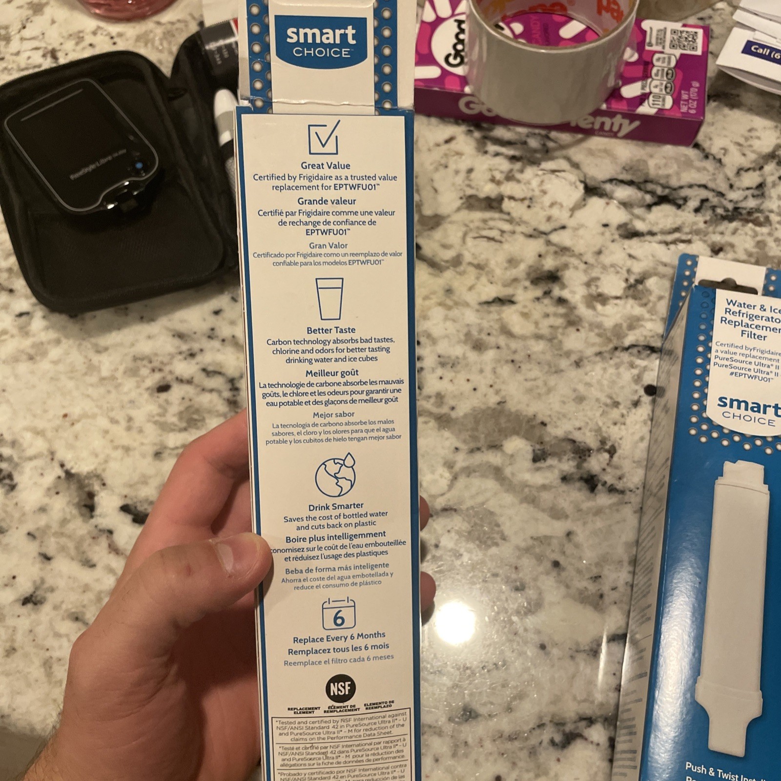 Smart Choice SCWFTCTO1 Replacement for Eptwfu01 Refrigerator Water Filter 3 Pack