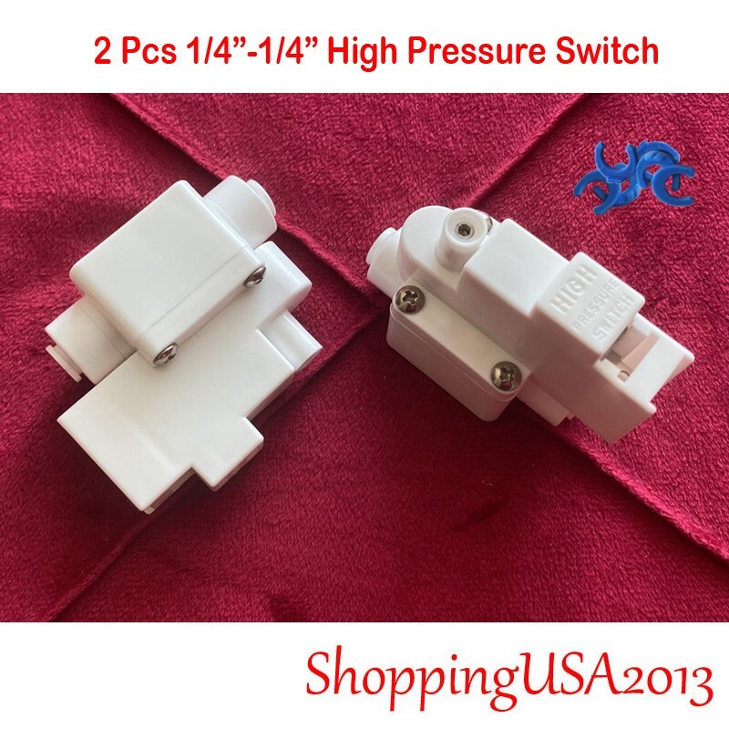 2 Pcs 1/4″ High Pressure Switch For Pump RO Water Fitlers Reverse Osmosis Parts