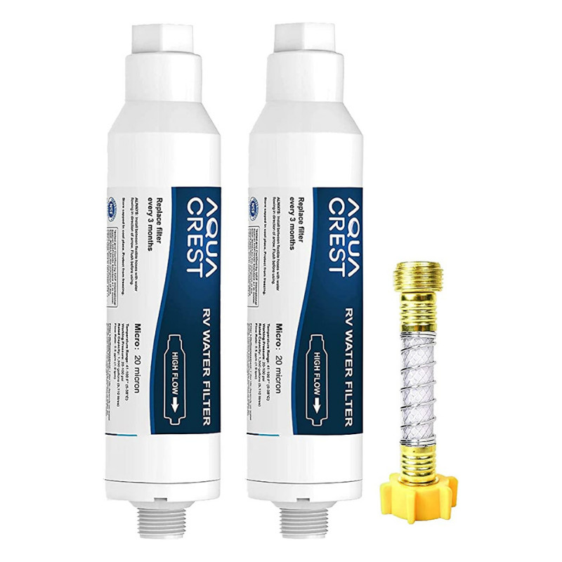 AQUA CREST RV Inline Water Filter with Hose Protector,Drinking & Washing Filter