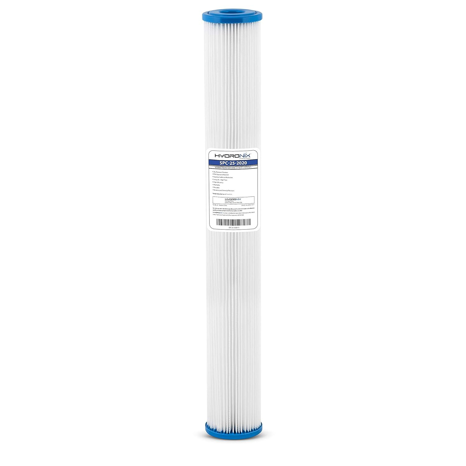 SPC-25-2020 Polyester Pleated Sediment Water Filter, Washable & Reusable, 2.5″ X