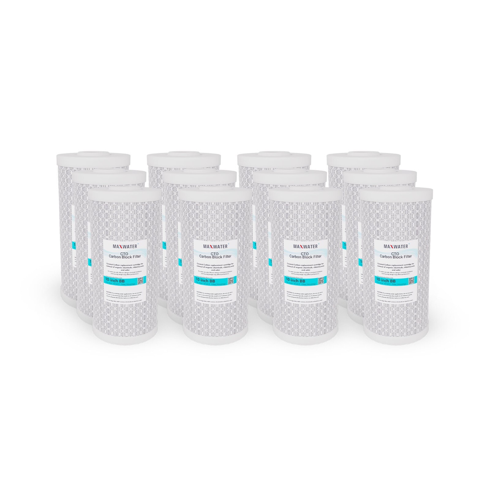 Big Blue Carbon Block Replacement Water Filter 10″ x 4.5″ WH System 12 PACK CTO