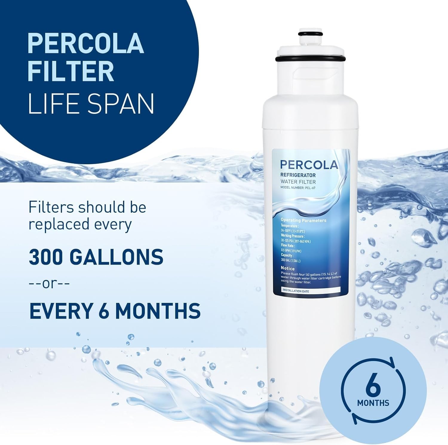 Water Filter Carbon Fiber Compatible with Hisense Refrigerator 1 Pack