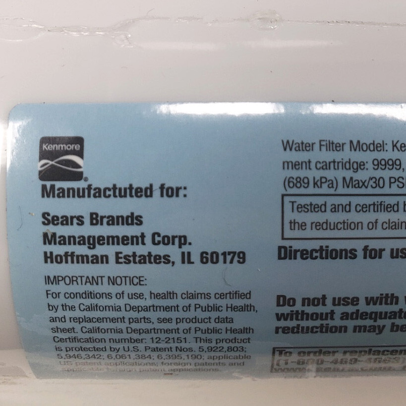 3 pk. Sears Kenmore 46-9999 Replacement Refrigerator Water Filter Filters Sealed