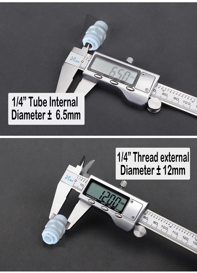 10 Pcs 1/4″-1/4″ Thread Male Straight Fitting Connector RO Water Filter System