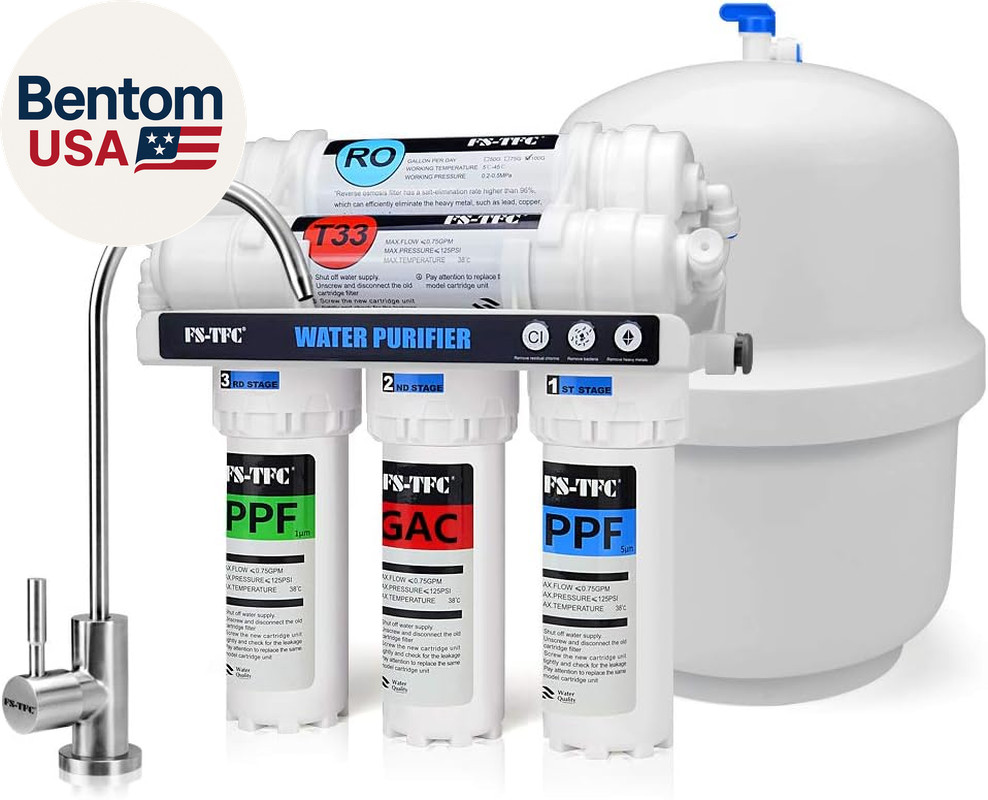 5-Stage Reverse Osmosis Water Filtration System 100GPD Fast Flow plus Extra 4 Fi