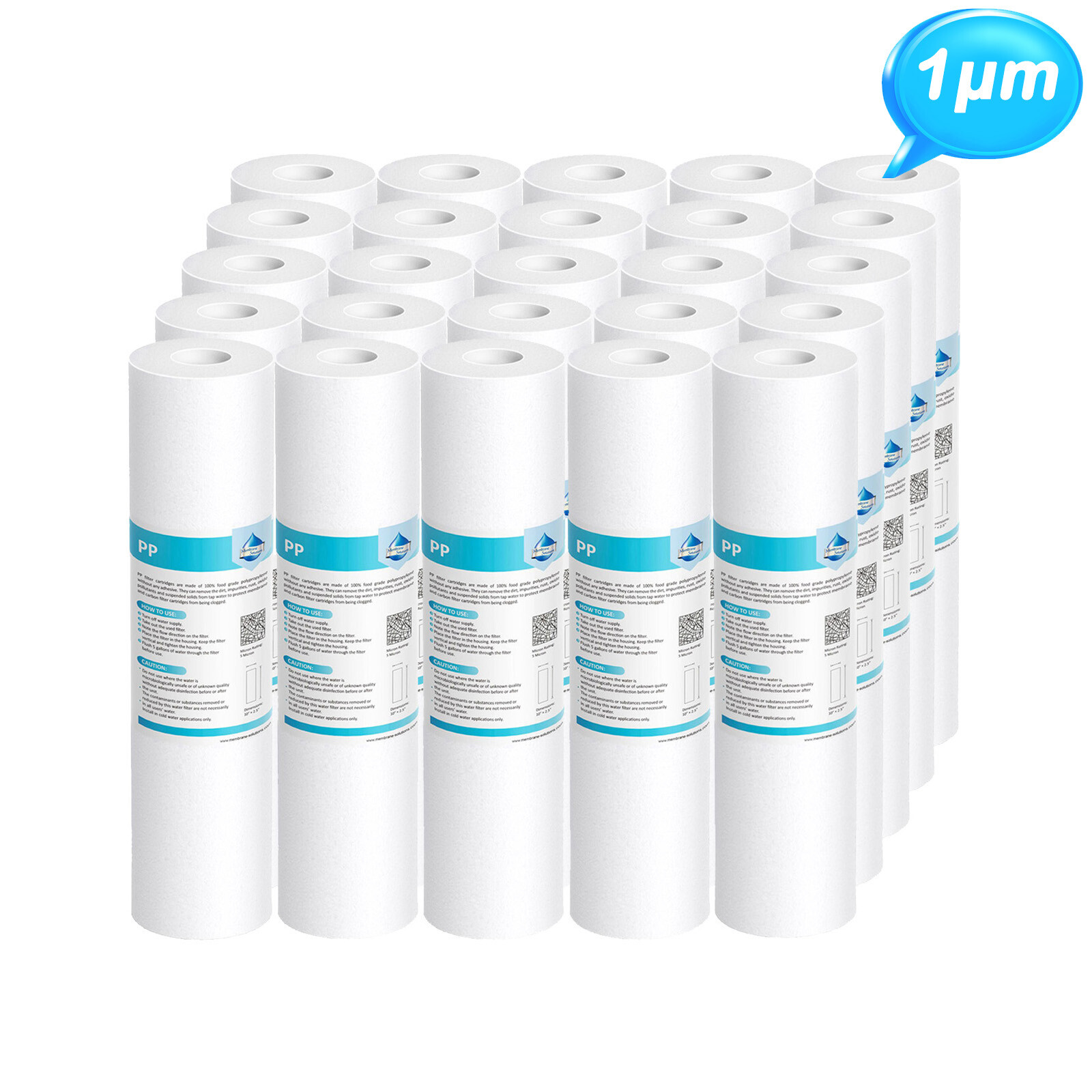 1 Micron 10″x2.5″ Whole House Sediment Water Filter Cartridge Replacement 1-25PK