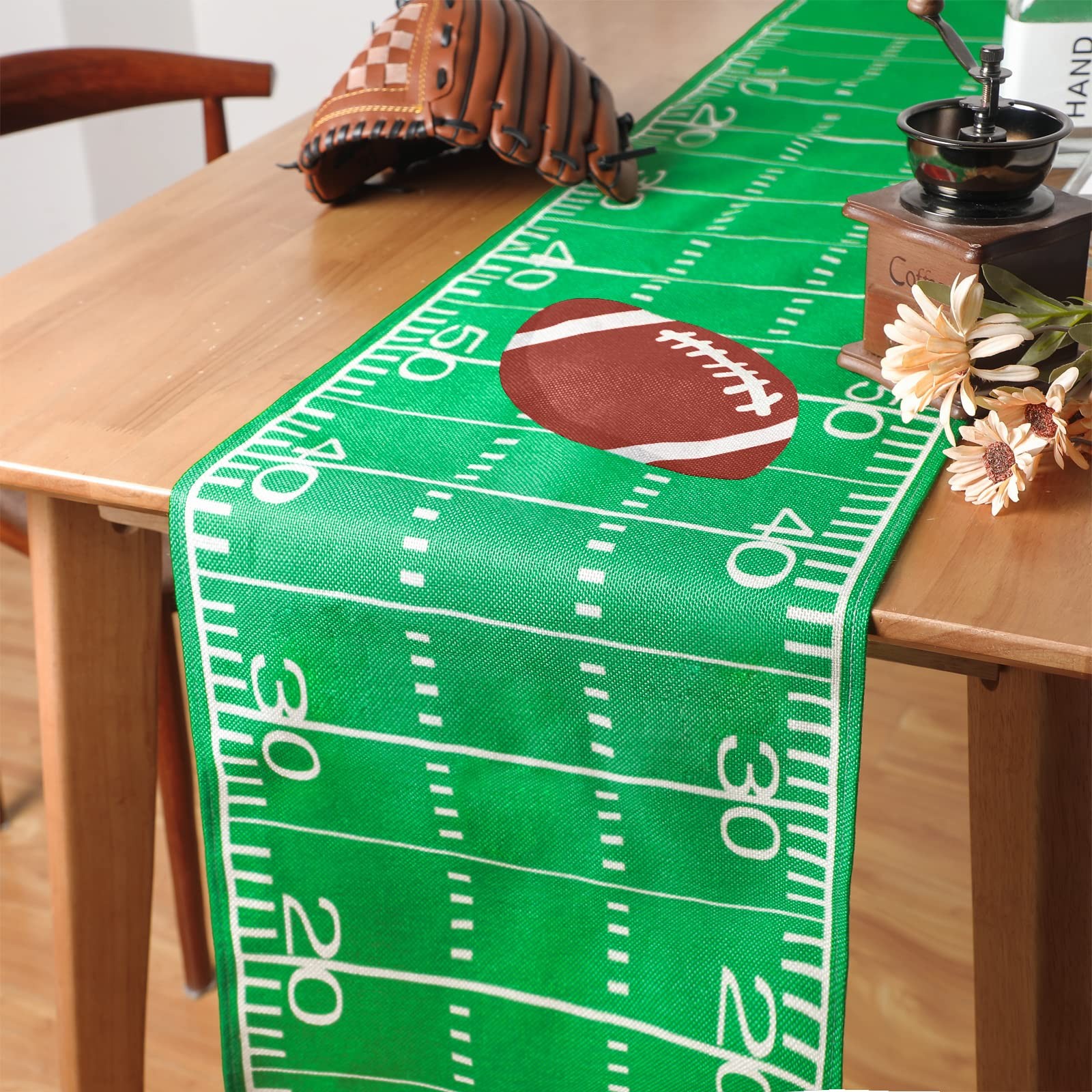 Tegeme 2 Pcs Football Table Runner Party 14 x 72 inch, Multi Color