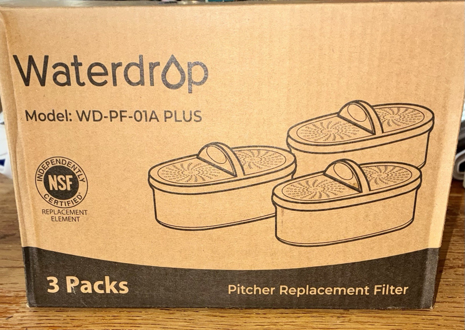 Waterdrop Pitcher Replacement Filters 2 Packs in Box WD-PF-01A-Plus ~ NEW SEALED