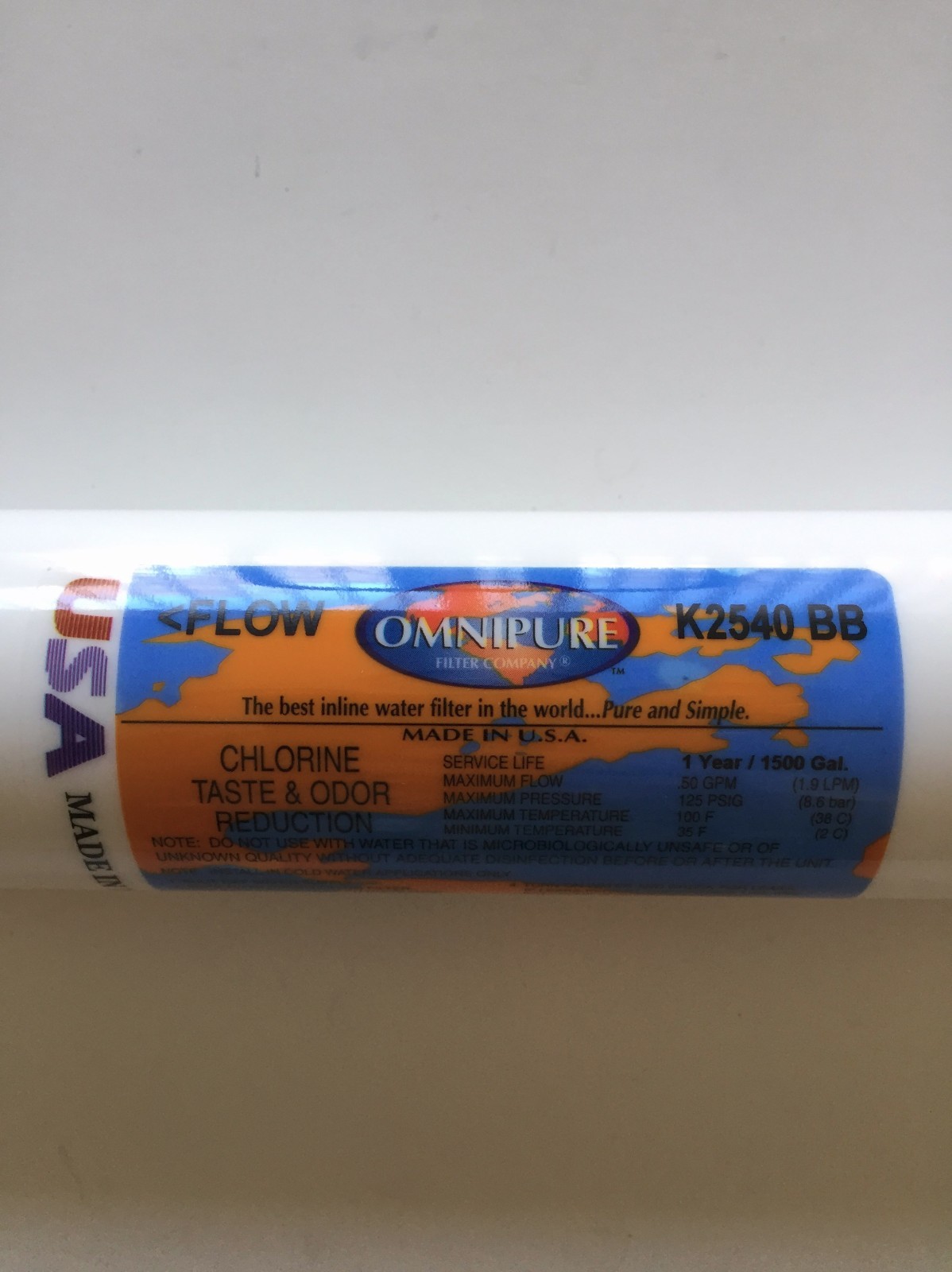WATTS AICRO OMNIPURE K2540 BB IN-LINE CARBON FILTER 10 X 2 1/4″ THREADED ENDS