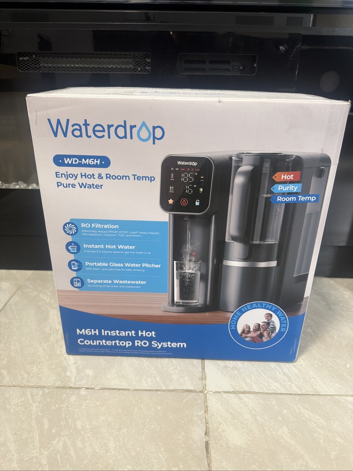 Waterdrop M6H Instant Hot Reverse Osmosis System Countertop Water Filter 7-Stage