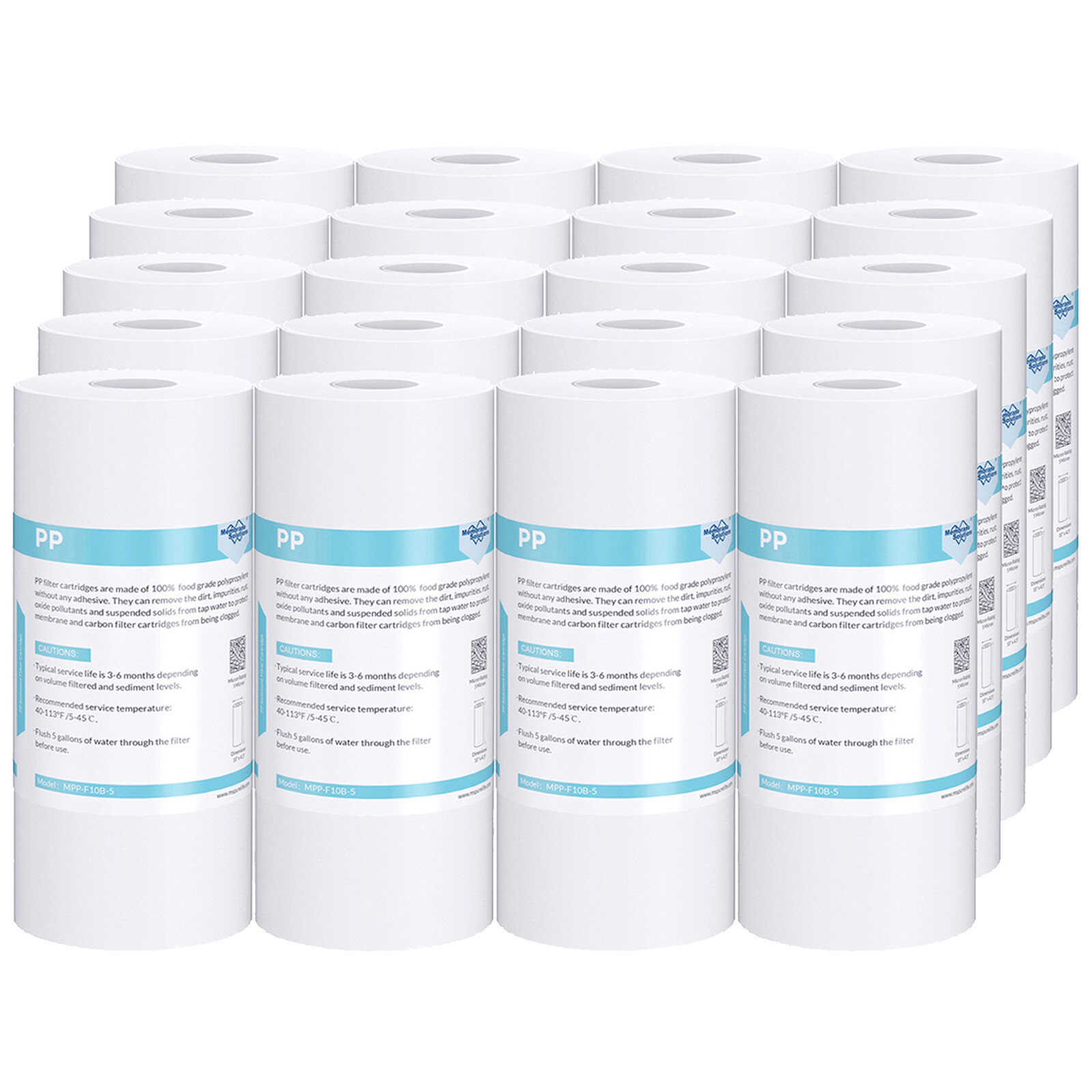 1-20 Pack 5 Micron 10″x4.5″ PP Sediment Water Filter Replacement Cartridges NSF