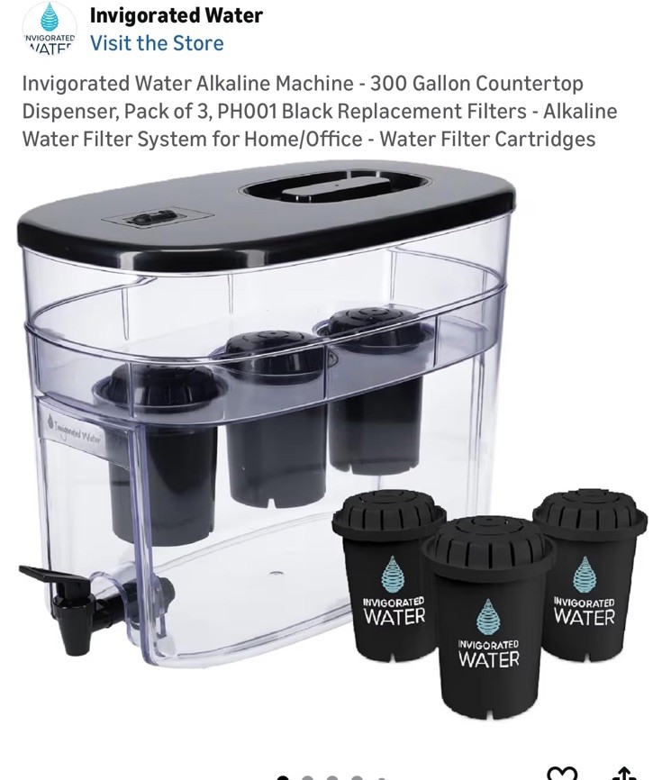 Invigorated Water pH Recharge 3F Black Alkaline Countertop Filter 3.3 gal