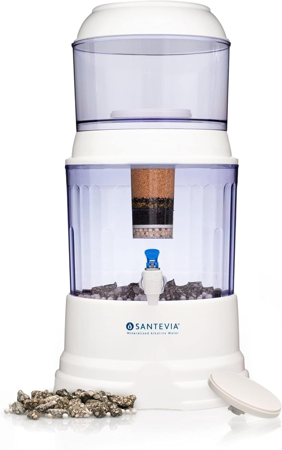 Alkaline Gravity Water Filter | Removes Chlorine & Fluoride | Countertop Model