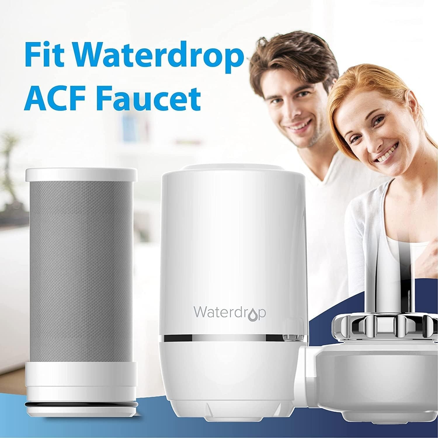 Replacement Faucet Water Filter 3 Count Pack Activated Carbon Fiber 9 Life