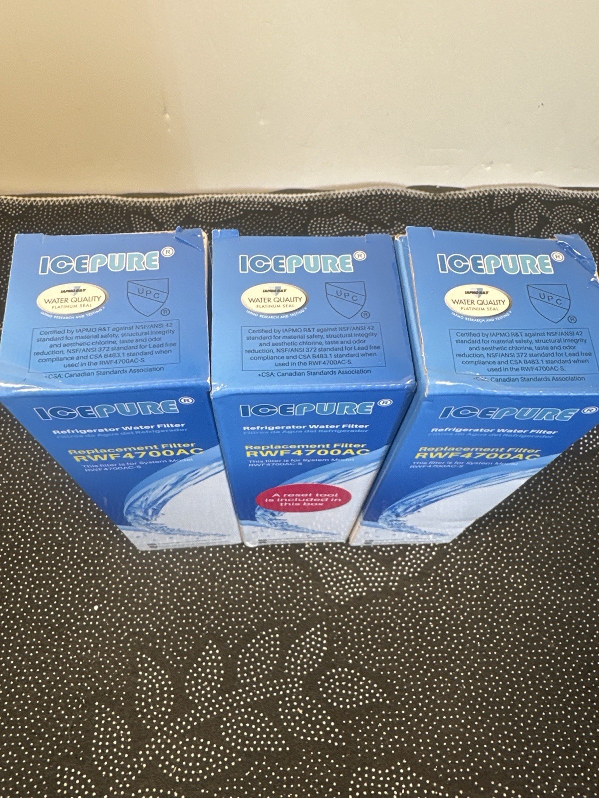 ICEPURE RWF4700AC Refrigerator Water Filter – Lot of 3 – Replacement for RWF4700