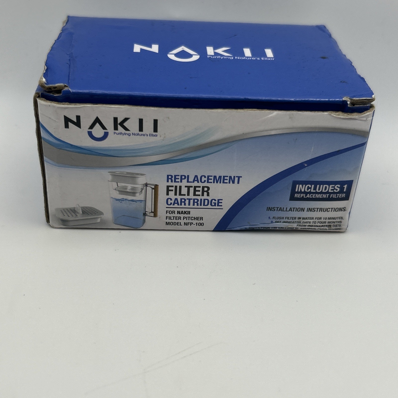 Nakii Water Pitcher Replacement Filter for NFP-100, 1 Count NEW