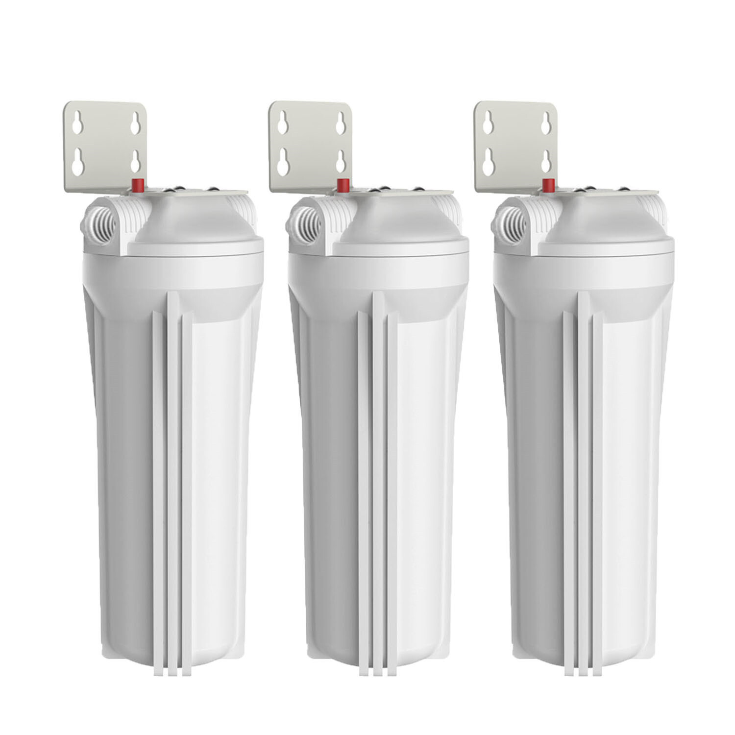 SimPure 3 Pack 10 Inch Whole House Water Filter Housing for 10″ x 2.5″ Filters