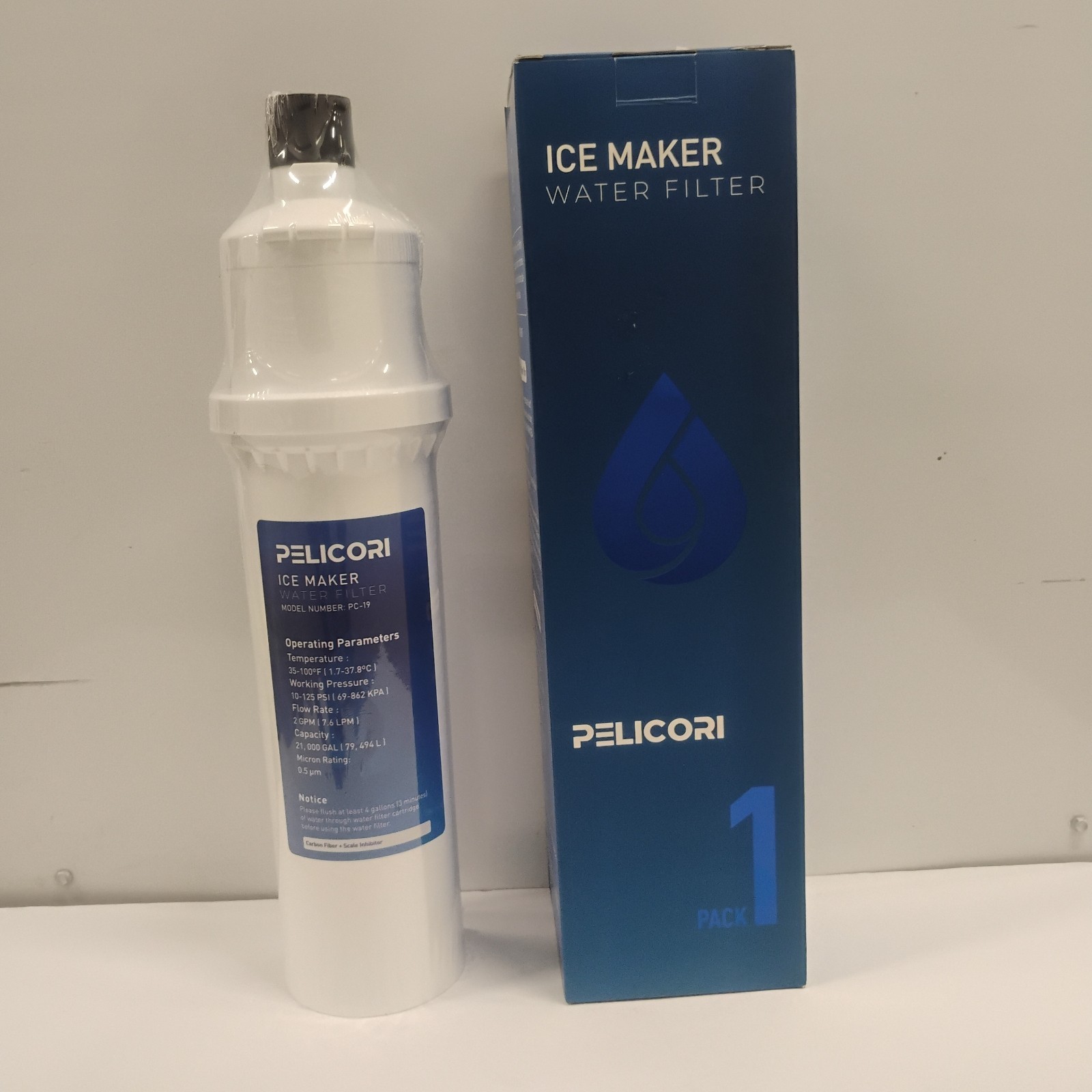 PeliCori Replacement 4HC-H & H9655-11 Ice Maker Water Filter 1-Pack PC-19